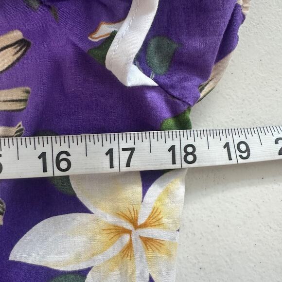 Pacific Legend Womens Hawaiian Midi Dress Size M Tropical MuuMuu Vacation Purple - Picture 10 of 13